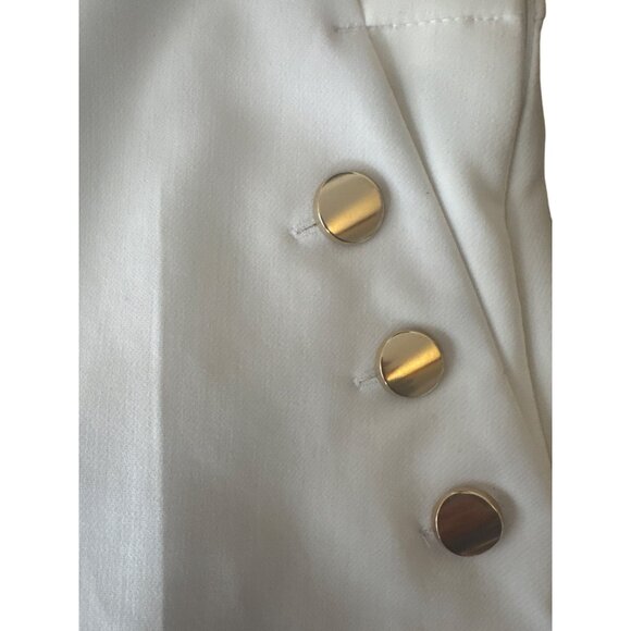 2/$30 ZARA XS High-Waist White Shorts With Angled Gold Buttons Pockets - Picture 10 of 11